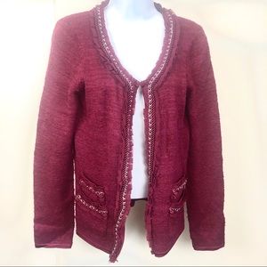 White House Black Market Maroon Cardigan